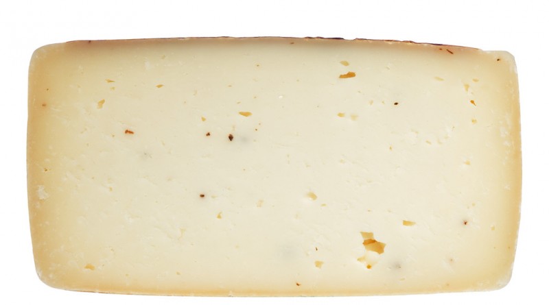 Pecorino tartufo, halvhård ost lavet af fåremælk med trøfler, busti - ca. 1,3 kg - stykke