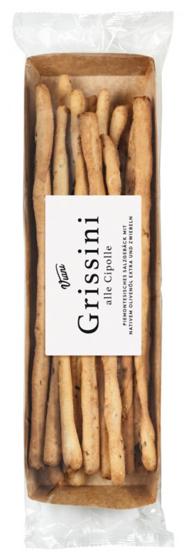 Grissini tout Cipolle, gressins a l`huile d`olive extra vierge et oignons, Viani - 200g - Morceau