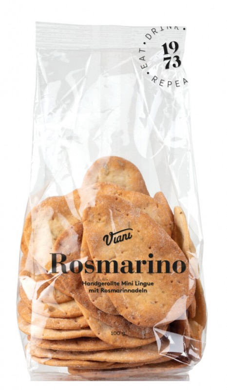 ROSMARINO - Mini Lingue with rosemary, mother-in-law`s tongues with rosemary, Viani - 100 g - bag