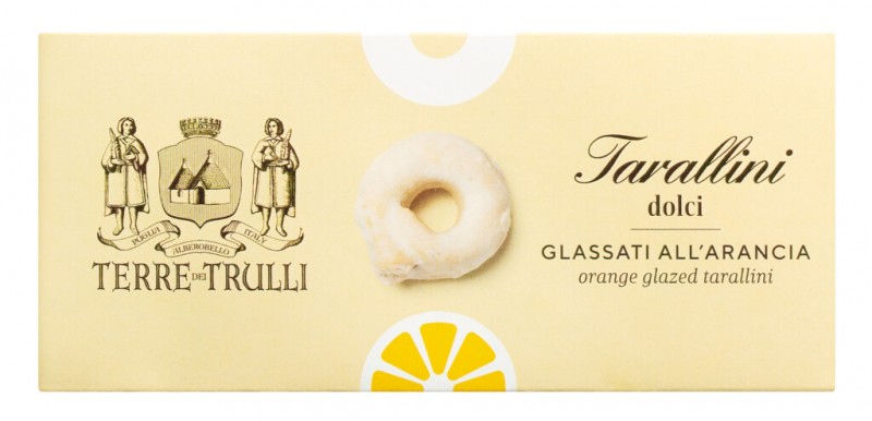 Tarallini Dolci Glassati all`Arancia, Gebäck mit Orangenglasur, Terre dei Trulli - 150 g - Packung