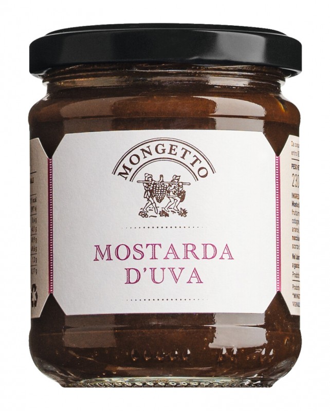 Mostarda d`uva, grape chutney, mongetto - 230 g - Glass