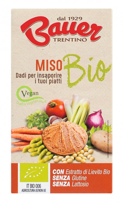 Dado per brodo vegetale con miso, Biologica, Brühwürfel, Miso, Bio, Bauer - 6 x 10 g - Packung