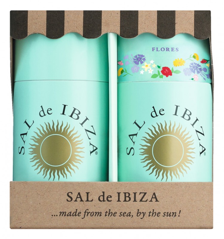 Granito Bundle, Beach Chair Edit., Pure et Flores, Sel de mer pur et sel de mer avec fleurs, Set, Sal de Ibiza - 125g/75g - ensemble