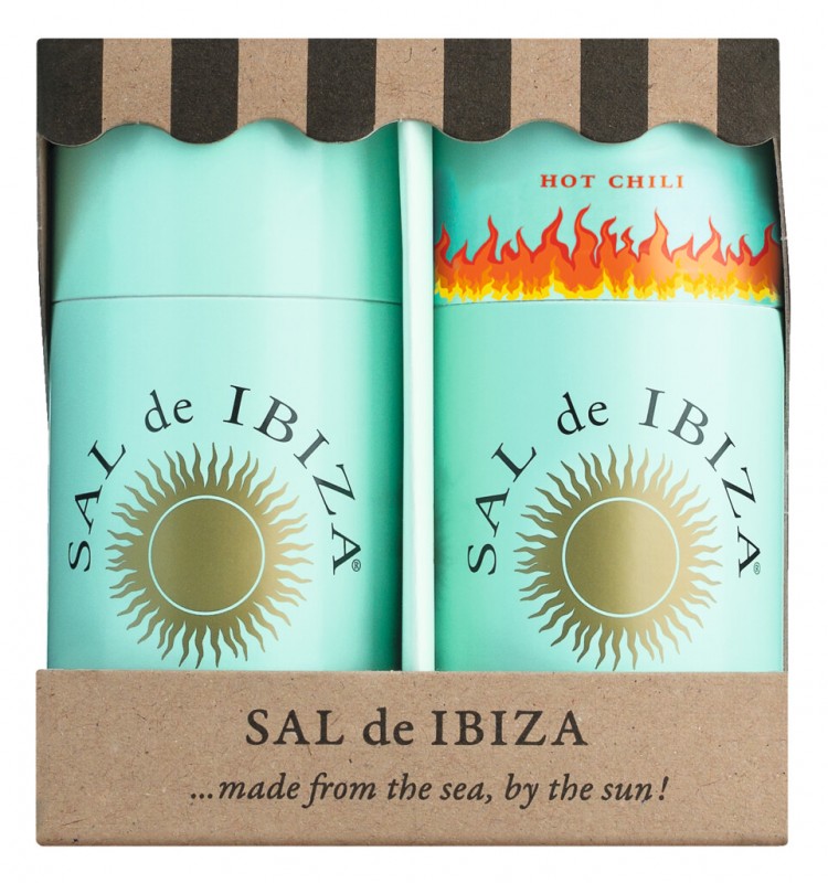 Granito Bundle, Beach Chair Edit., Pure and Chili, Pure Sea Salt and Sea Salt with Chili, Set, Sal de Ibiza - 125 g / 75 g - set