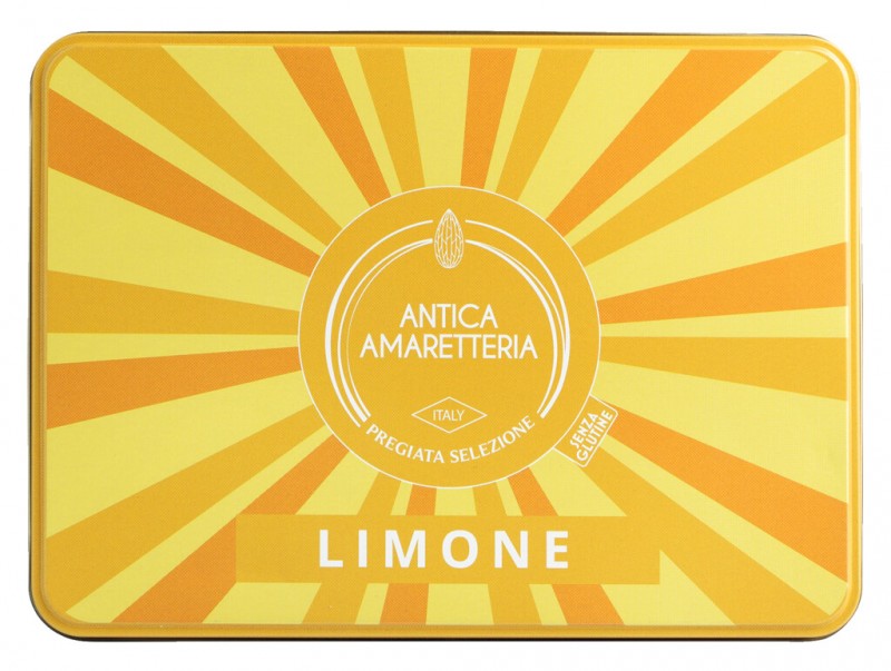 Amaretti Limone, Mandelmakronen mit Zitrone, Antica Amaretteria - 150 g - Dose