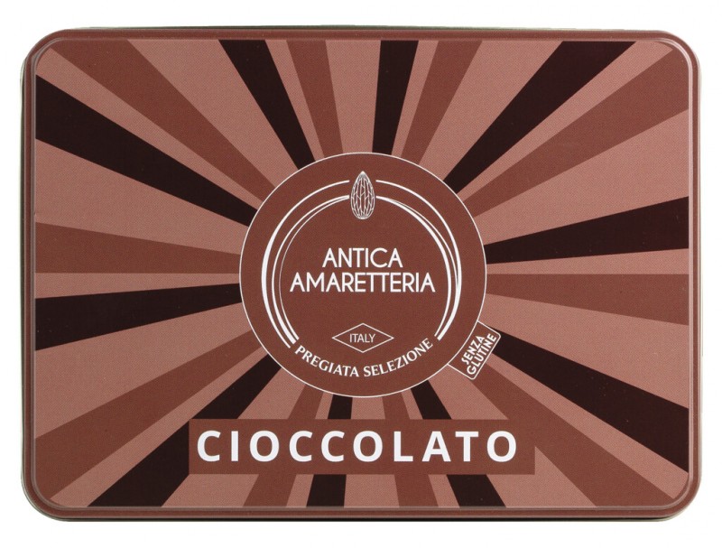 Amaretti Cioccolato, Mandelmakronen mit Schokolade, Antica Amaretteria - 150 g - Dose