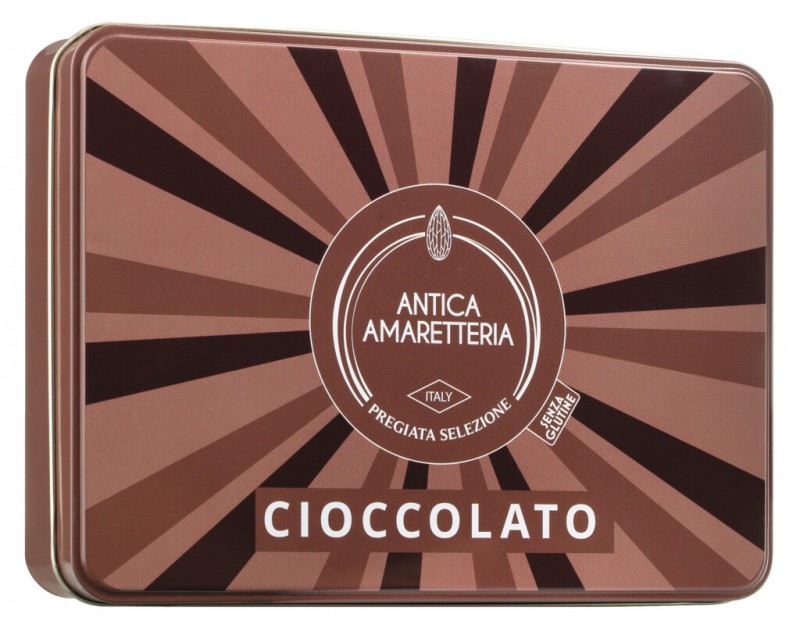 Amaretti Cioccolato, Mandelmakronen mit Schokolade, Antica Amaretteria - 150 g - Dose