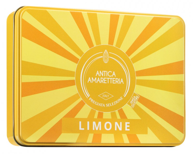 Amaretti Limone, Mandelmakronen mit Zitrone, Antica Amaretteria - 150 g - Dose