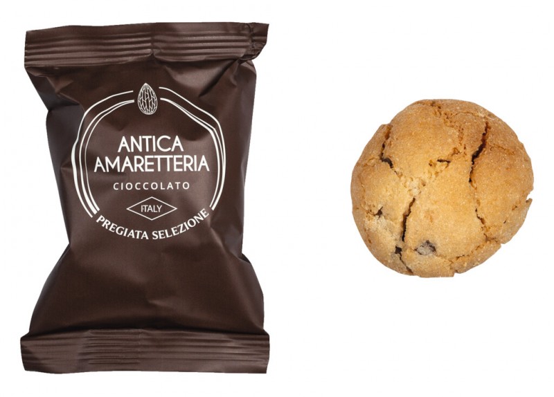 Amaretti Cioccolato, amaretti alle mandorle con cioccolato, Antica Amaretteria - 150 g - Potere