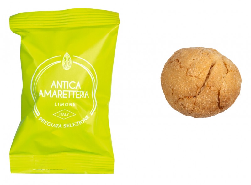 Amaretti al lime, amaretti alle mandorle con limone, Antica Amaretteria - 150 g - Potere