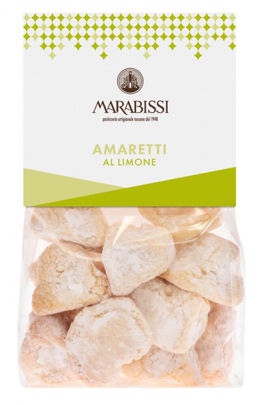 Amaretti al limone, Mandelmakronen mit Zitrone, Pasticceria Marabissi - 200 g - Packung