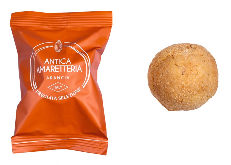 Amaretti Arancia, Mandelmakronen mit Orange, Antica Amaretteria - 150 g - Dose