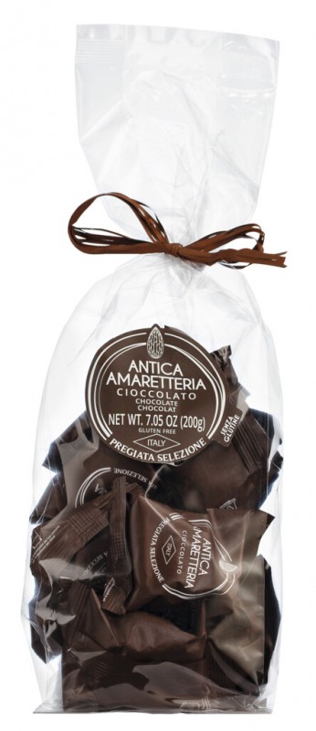 Amaretti Cioccolato, amaretti alle mandorle con cioccolato, Antica Amaretteria - 200 g - pacchetto