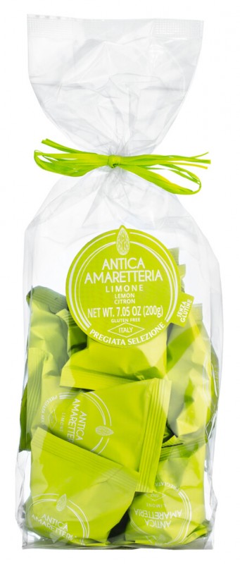 Amaretti al lime, amaretti alle mandorle con limone, Antica Amaretteria - 200 g - pacchetto