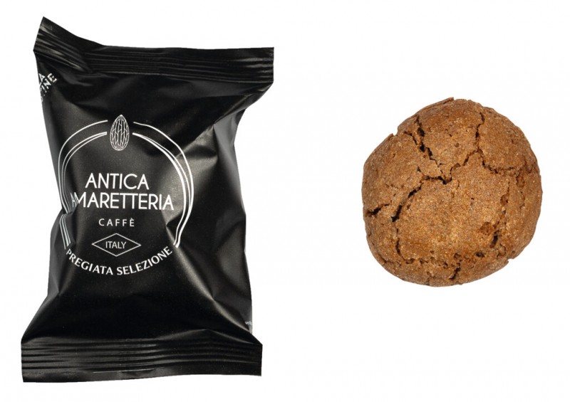 Amaretti Caffe, amaretti alle mandorle con caffe, Antica Amaretteria - 200 g - pacchetto