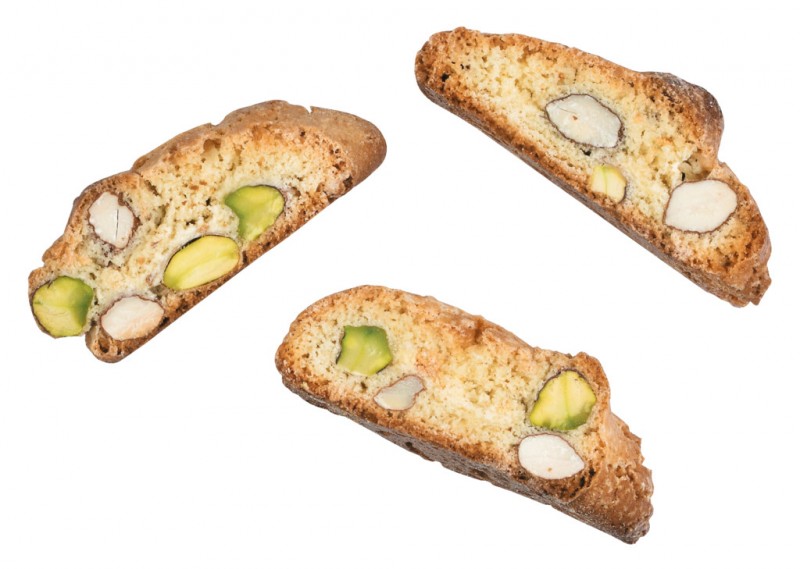 Biscotti Pistacchi e Mandorle, Toskanisches Mandelgebäck mit Pistazien, Beutel, Mattei - 500 g - Beutel