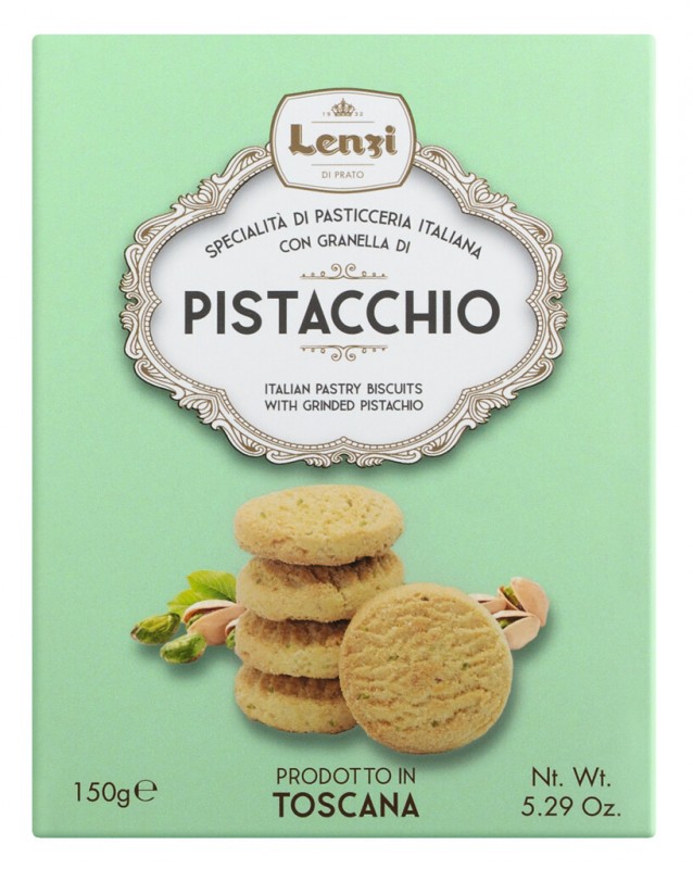 Pistacchiosi - Pasticcini con Pistacchio, Gebäck mit Pistazien, Lenzi - 150 g - Packung