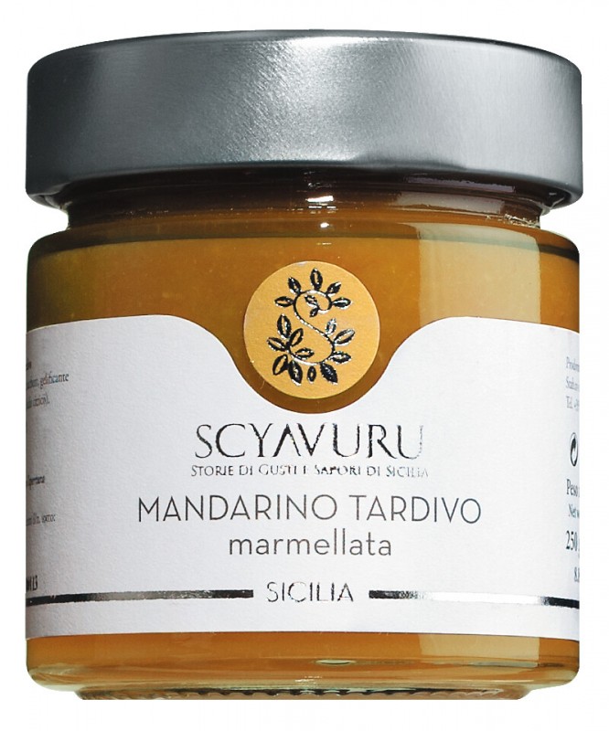 Marmellata di Mandarino Tardivo, mandarin jam, Scyavuru - 250 g - Glass