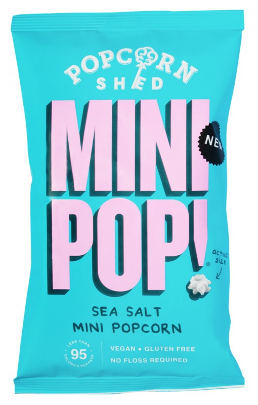 Mini Pop! Sea Salt Popcorn Single Serve, Popcorn mit Meersalz, Popcorn Shed - 20 g - Beutel