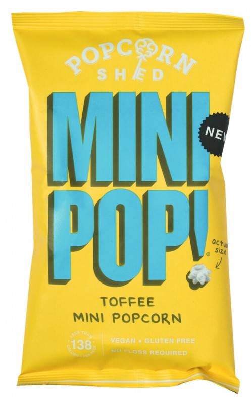 Mini Pop! Toffee Popcorn Single Serve, Popcorn mit Toffee, Popcorn Shed - 28 g - Beutel