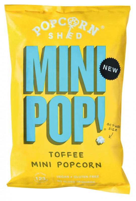 Mini Pop! Toffee Popcorn, Popcorn mit Toffee, Popcorn Shed - 100 g - Beutel