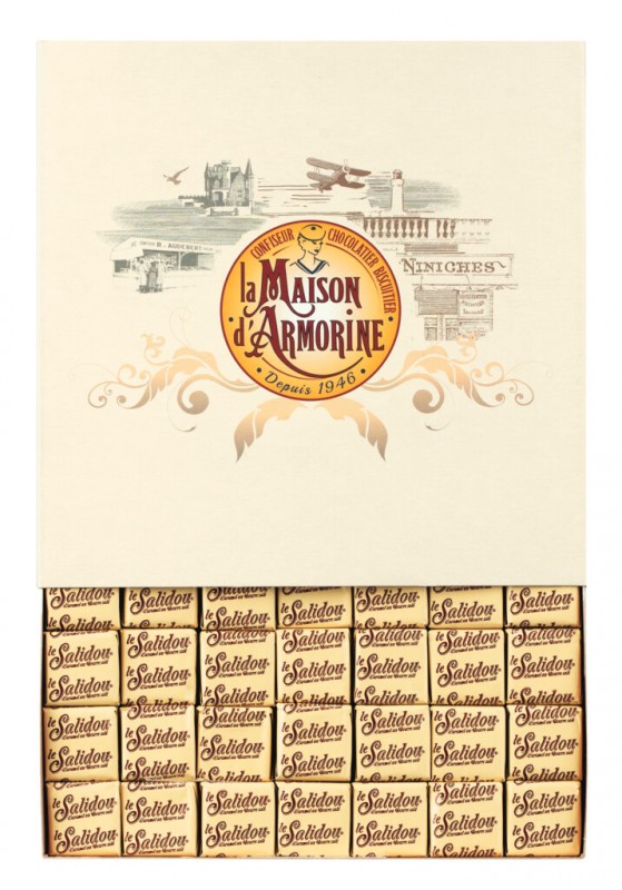 Le carre caramel au beurre sale, Display, Weichkaramell mit gesalzener Butter, Display, La Maison d&039;Armorine - 147 x 9 g - Display