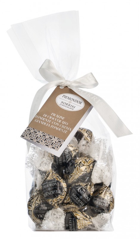 Cioccolatino fondente al gianduja, praline with dark chocolate and gianduja, boella + sorrisi - 200 g - bag