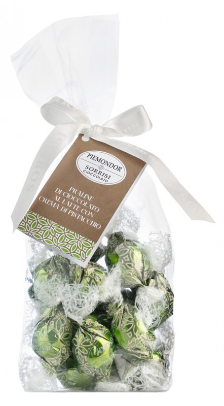 Cioccolatino al pistacchio, praline with pistachio, boella + sorrisi - 200 g - bag