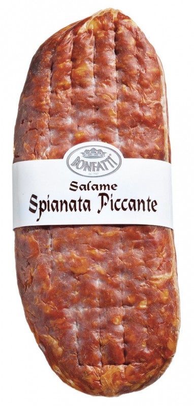 Salame Spianata Piccante, salami de porc epice, bonfatti - environ 2kg - Morceau