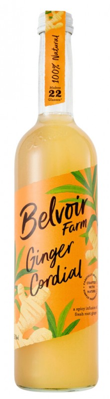 Cordial Ginger, Ingwersirup, Belvoir - 0,5 l - Flasche