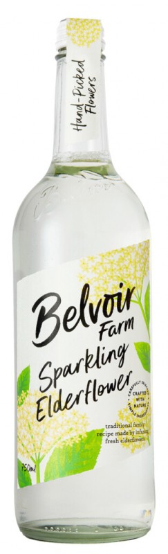 Sparkling Elderflower, Holunderblütenlimonade, Belvoir - 0,75 l - Flasche