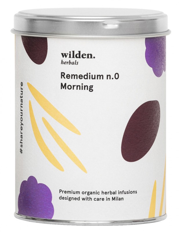 Remedium n.0 Pagi, organik, campuran teh pagi hari, longgar, organik, herbal Wilden - 90 gram - Bisa