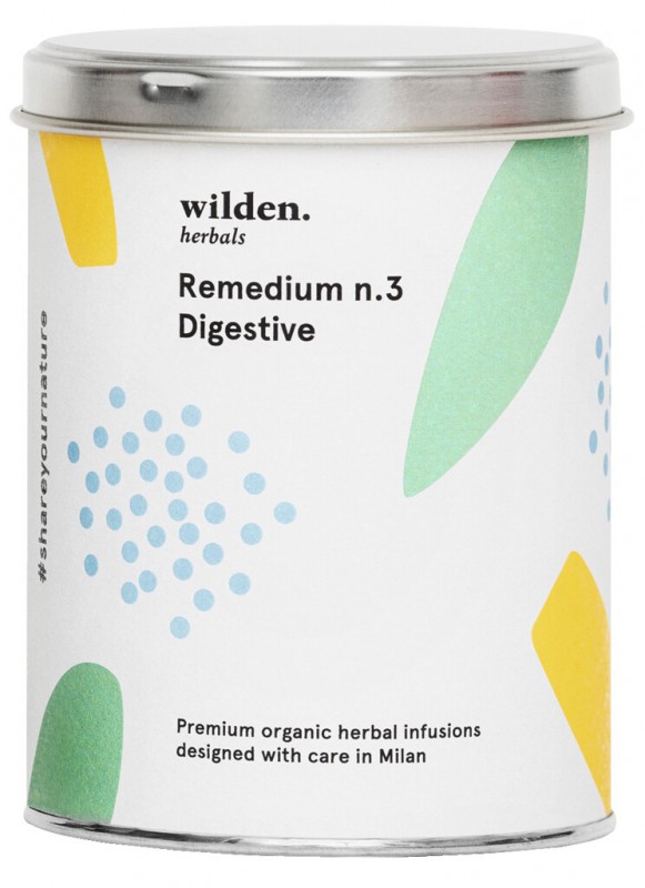 Remedium n.3 Digestive, Organic, Tea Blend Digestive, loose, Organic, Wild herbals - 90g - Can