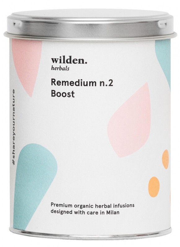 Remedium n.2 Boost, biologico, miscela di te Boost, sfuso, biologico, erbe selvatiche - 90 g - Potere