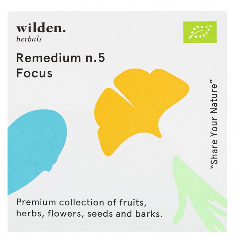 Remedium n.5 Focus Pack, Organic, Tea Blend Focus Pack, Bag, Organic, Wild Herbals - 10x2g - pack