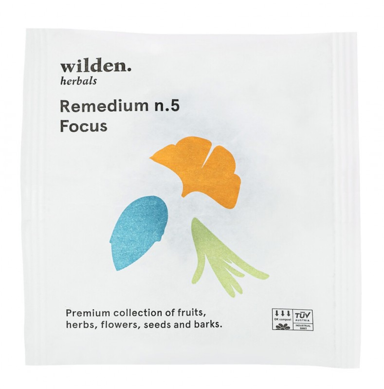 Remedium n.5 Focus Pack, Organic, Tea Blend Focus Pack, Bag, Organic, Wild Herbals - 10x2g - pack