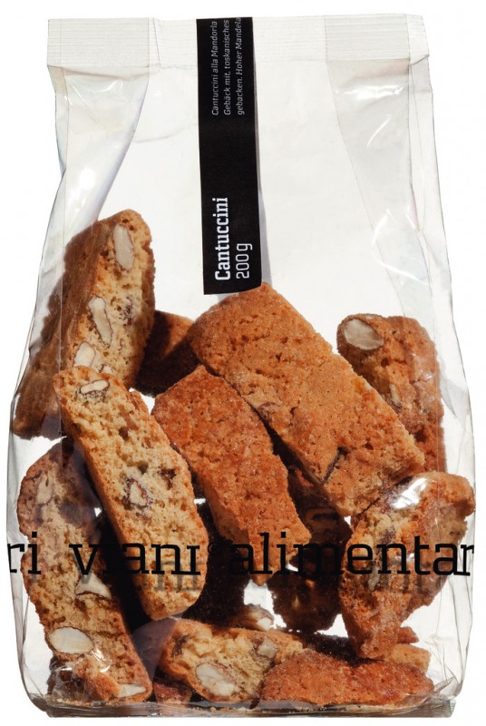 CANTUCCINI - patisseries aux amandes de Toscane, biscuits toscans aux amandes, Viani - 200g - paquet