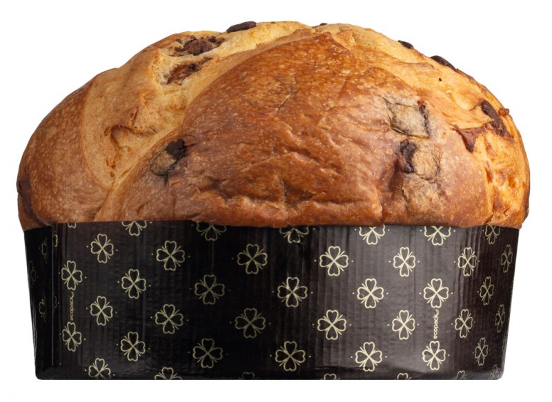 Panettone tre cioccolati, torta lievitata al cioccolato fondente, Olivieri 1882 - 1.000 g - Pezzo