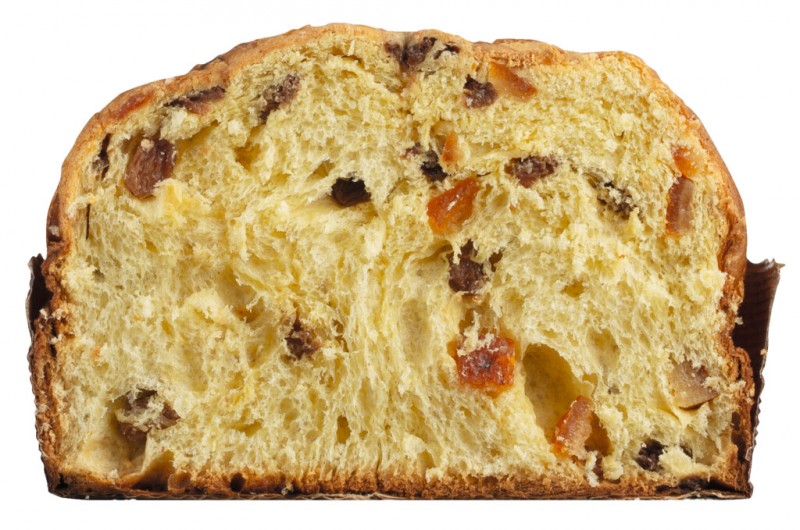 Panettone tradizionale, gateau a la levure aux raisins secs et orange confite, Viani - 500g - Morceau