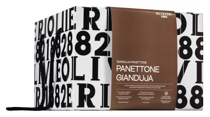 Panettone Gianduja, yeast cake with Gianduja chocolate, Olivieri 1882 - 1,000 g - Piece