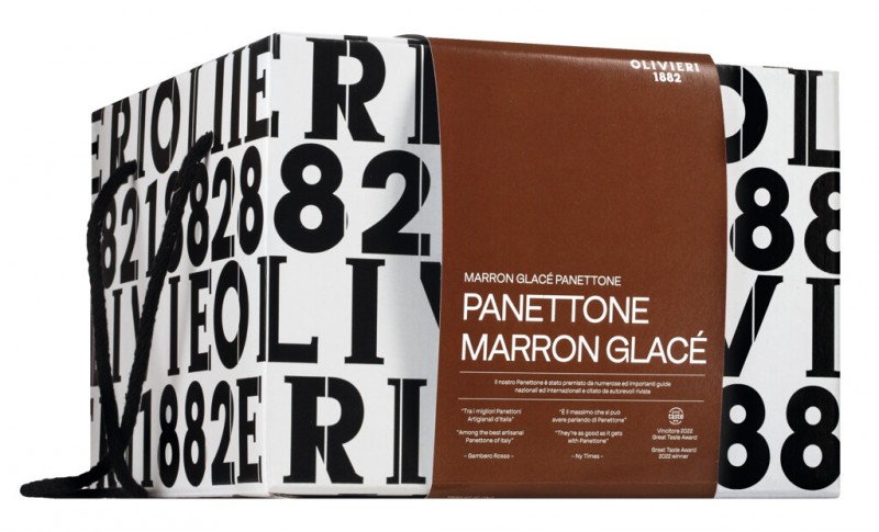 Panettone marron glace, yeast cake with chestnuts, Olivieri 1882 - 1,000 g - Piece