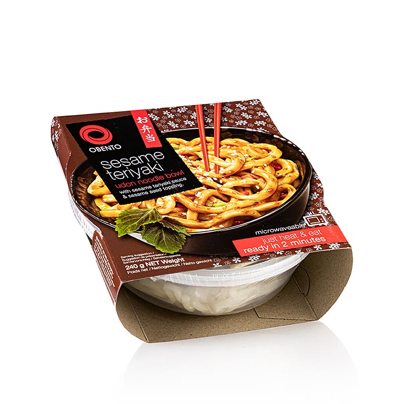 Obento Udon Bowl Sesame Teriyaki, sigur pentru cuptorul cu microunde - 240 g - Carcasa PE