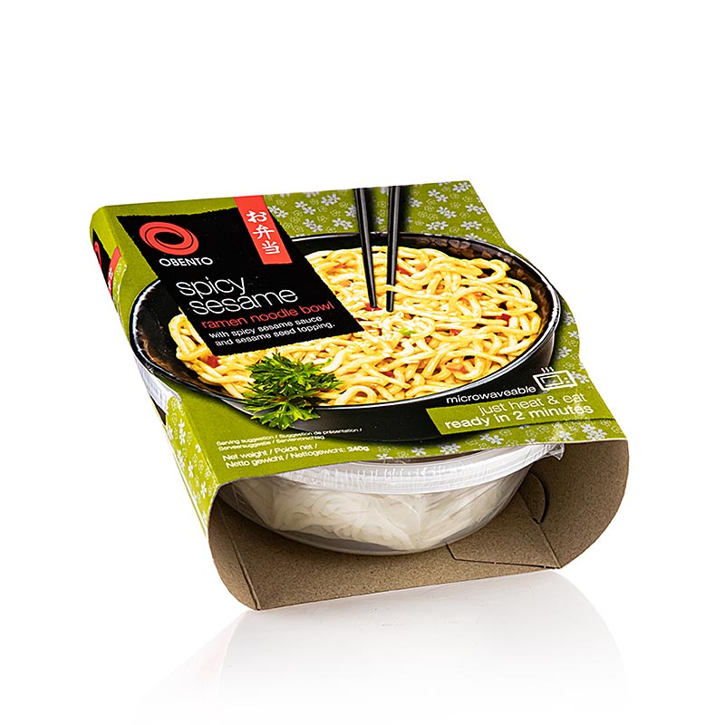 Obento Ramen Bowl com gergelim picante, adequado para micro-ondas - 240g - Concha PE