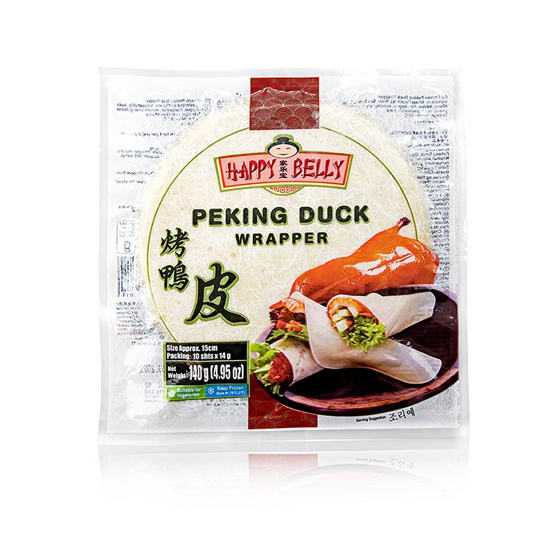 Peking duck wraps / pancakes, round, o15cm, Happy Belly - 140 g, 10 pieces - bag