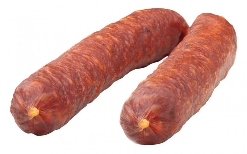 Witches` Kaminwurzen, spicy, 3 Kaminwurzen made from meat from straw-fed pigs, spicy, Genuss Gruber - 165 g - pack