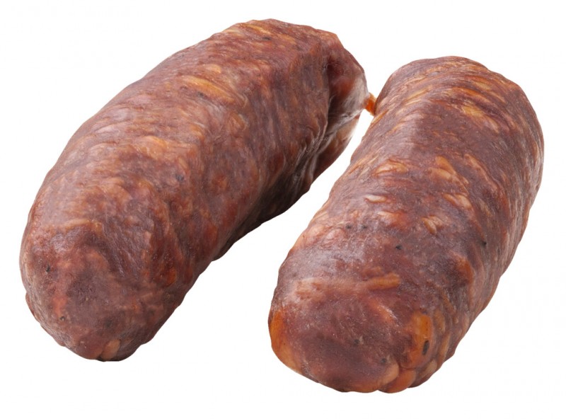 Strohschwein Salamino (Cacciatore), 2 Salamis aus Fleisch vom Strohschwein, Genuss Gruber - 200 g - Packung