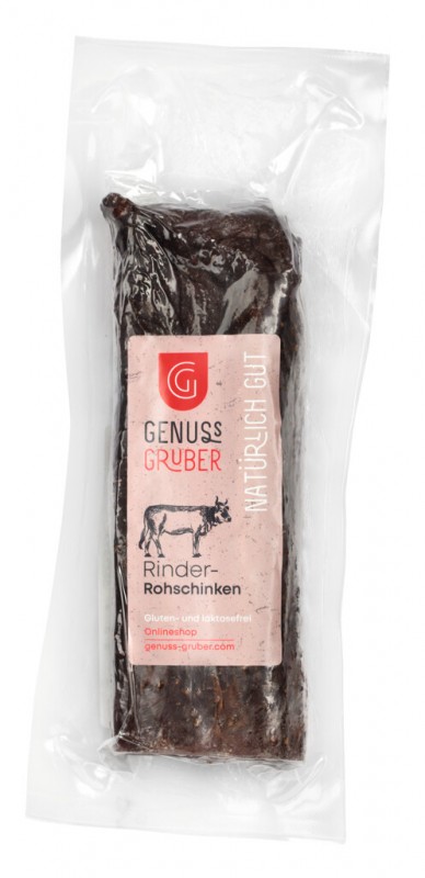 Beef cured ham, Beef cured ham, lightly smoked, Genuss Gruber - approx. 400 g - kg