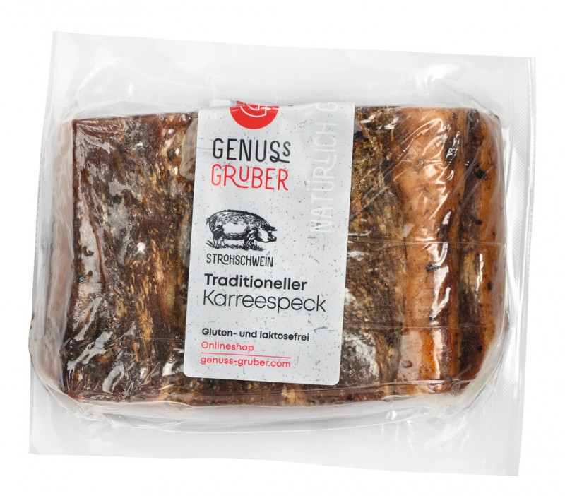 Karreespeck vom Strohschwein, Karreespeck vom Strohschwein, Genuss Gruber - ca. 450 g - kg