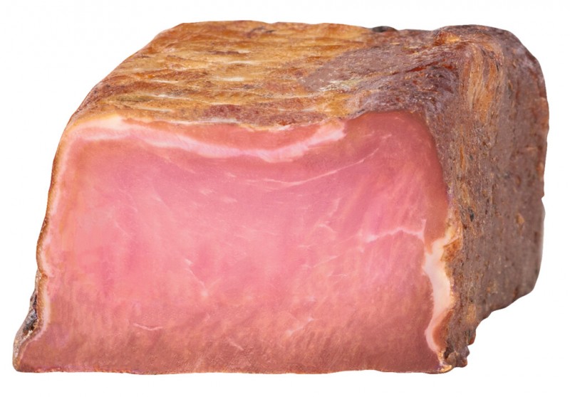 Lard maigre de porc de paille, bacon maigre de porc de paille, fume, Genuss Gruber - environ 350 g - kilos