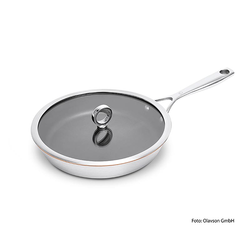 Olavson copper core pan, with lid, coated, 26cm, for all types of stoves - 1 piece - Cardboard